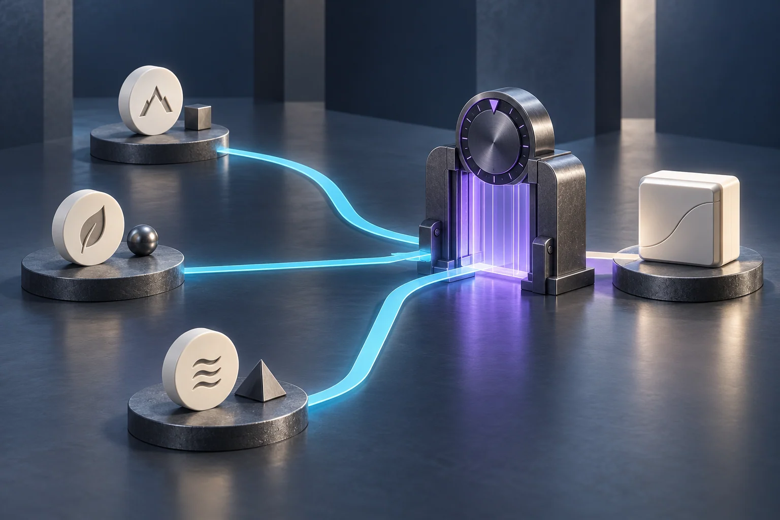 Three scenarios with separate owner markers converge at an adjustable pre-release check.